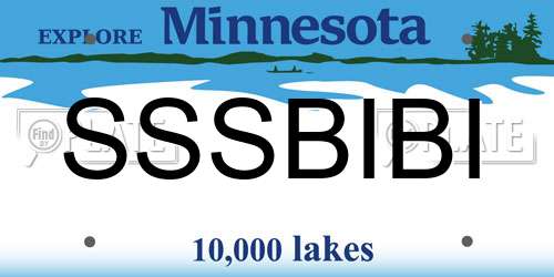 SSSBIBI Minnesota License Plate