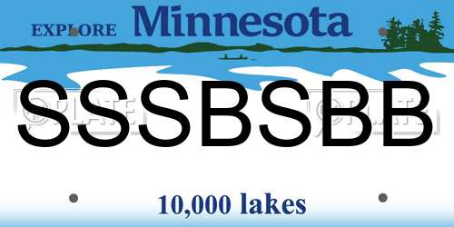 SSSBSBB Minnesota License Plate