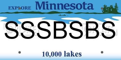 SSSBSBS Minnesota License Plate