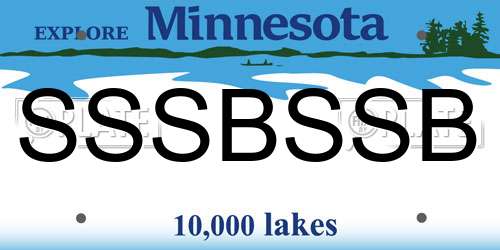 SSSBSSB Minnesota License Plate