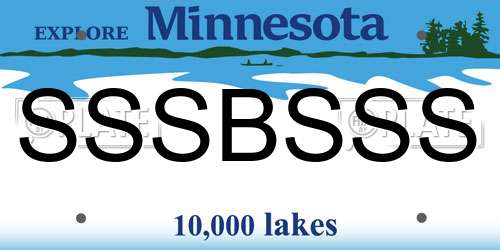 SSSBSSS Minnesota License Plate