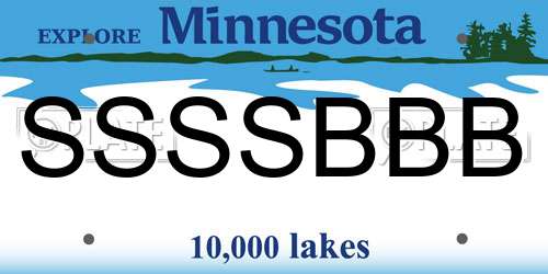 SSSSBBB Minnesota License Plate