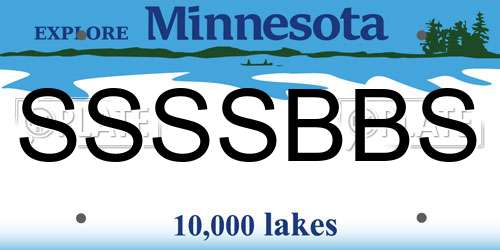 SSSSBBS Minnesota License Plate