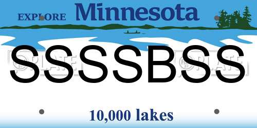 SSSSBSS Minnesota License Plate
