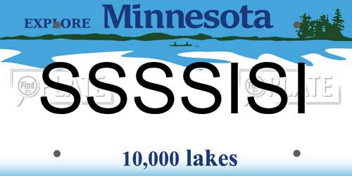 SSSSISI Minnesota License Plate
