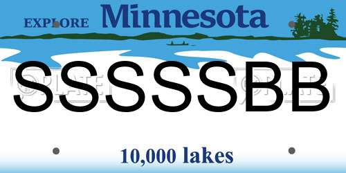 SSSSSBB Minnesota License Plate