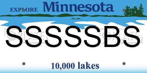 SSSSSBS Minnesota License Plate