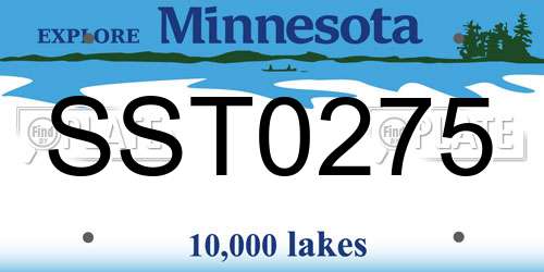 SST0275 Minnesota License Plate