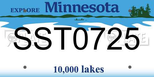 SST0725 Minnesota License Plate