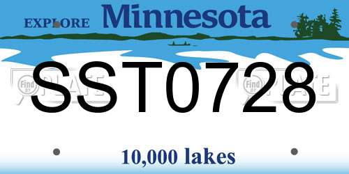 SST0728 Minnesota License Plate
