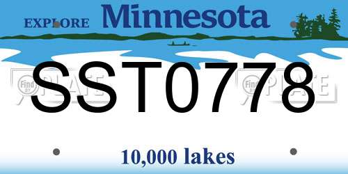 SST0778 Minnesota License Plate