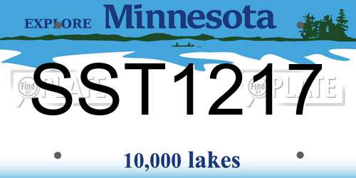 SST1217 Minnesota License Plate