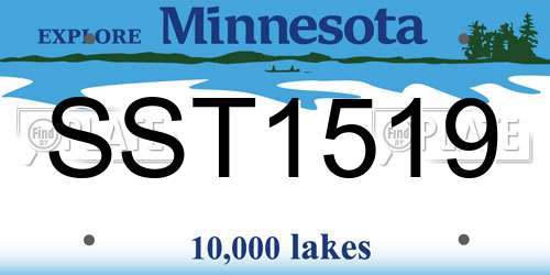 SST1519 Minnesota License Plate