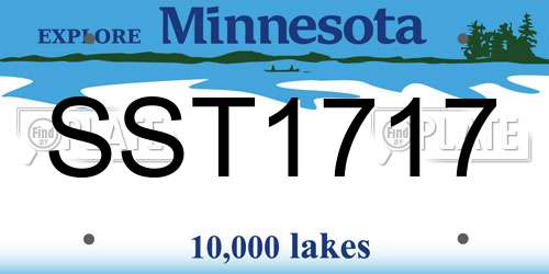 SST1717 Minnesota License Plate
