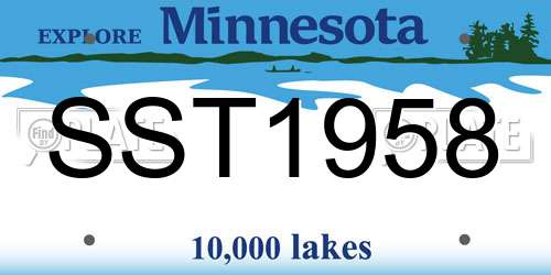 SST1958 Minnesota License Plate