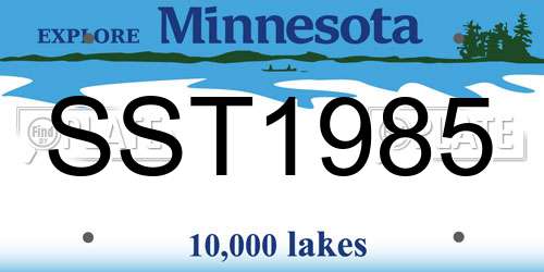 SST1985 Minnesota License Plate