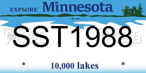 SST1988 Minnesota License Plate
