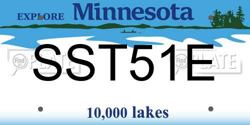 SST51E Minnesota License Plate