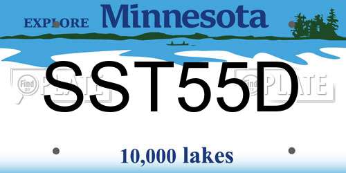 SST55D Minnesota License Plate