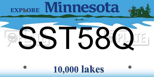 SST58Q Minnesota License Plate