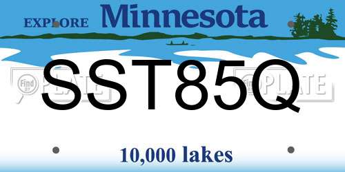 SST85Q Minnesota License Plate