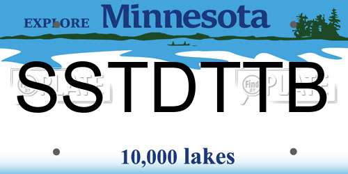 SSTDTTB Minnesota License Plate