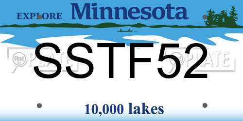 SSTF52 Minnesota License Plate