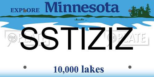 SSTIZIZ Minnesota License Plate