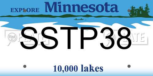 SSTP38 Minnesota License Plate