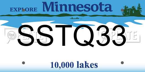 SSTQ33 Minnesota License Plate
