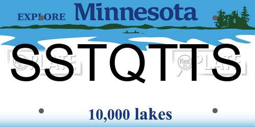 SSTQTTS Minnesota License Plate