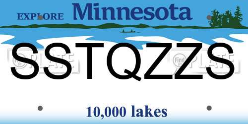 SSTQZZS Minnesota License Plate