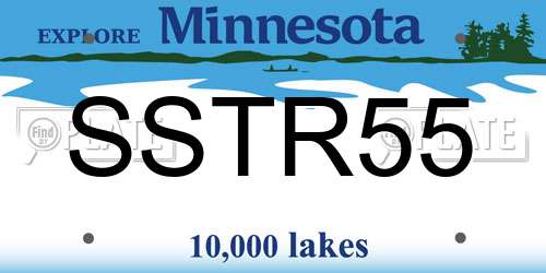 SSTR55 Minnesota License Plate