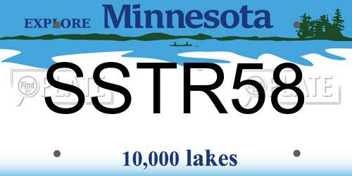 SSTR58 Minnesota License Plate