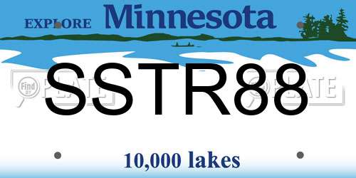 SSTR88 Minnesota License Plate