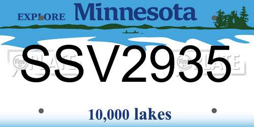 SSV2935 Minnesota License Plate