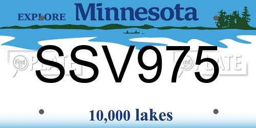 SSV975 Minnesota License Plate