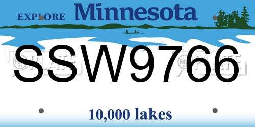 SSW9766 Minnesota License Plate