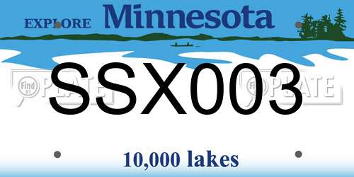 SSX003 Minnesota License Plate