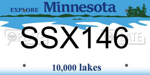 SSX146 license plate in MN state