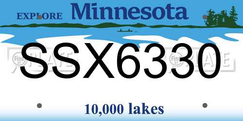 SSX6330 Minnesota License Plate