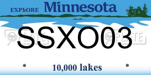 SSXO03 Minnesota License Plate