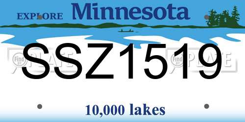 SSZ1519 Minnesota License Plate