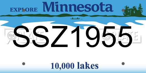 SSZ1955 Minnesota License Plate