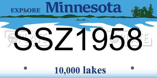 SSZ1958 Minnesota License Plate