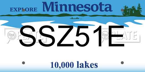 SSZ51E Minnesota License Plate
