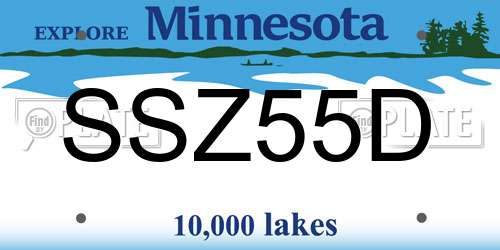 SSZ55D Minnesota License Plate