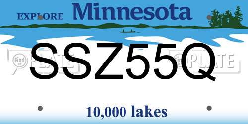 SSZ55Q Minnesota License Plate
