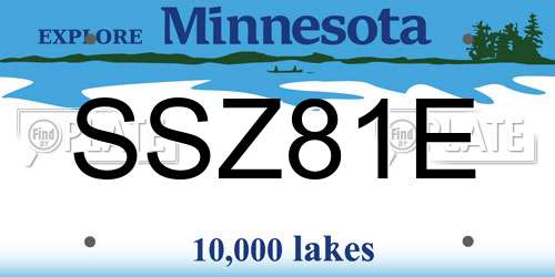 SSZ81E Minnesota License Plate