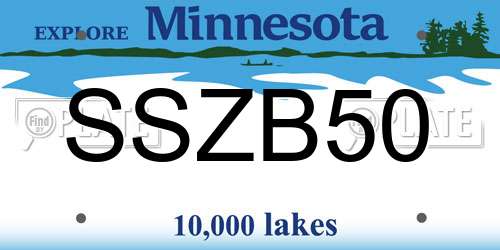 SSZB50 Minnesota License Plate